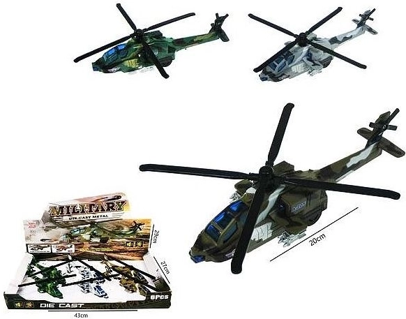 Elicottero militare 20 cm con luci e suoni