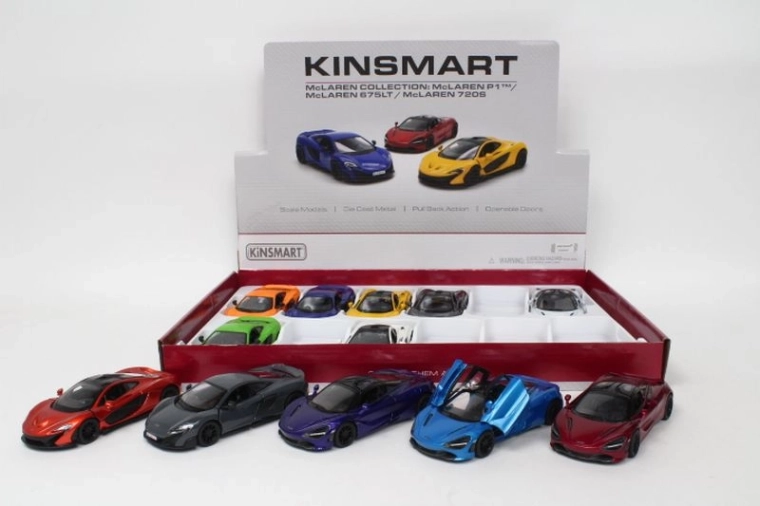 McLaren – modello di auto in metallo 13 cm con porte apribili e meccanismo a retrocarica