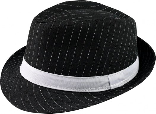 Cappello fedora nero a righe per adulti