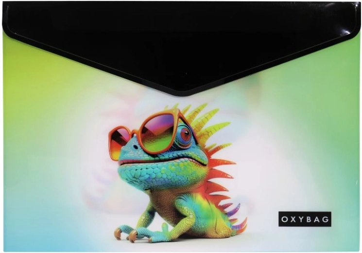 Cartellina con bottone A4 Crazy Animals: Camaleonte