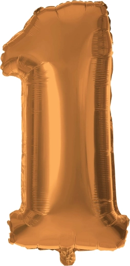 Palloncino in foil cifra 1 30 cm bronzo TORO