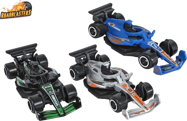 Formula in metallo Roadblasters 7,5 cm - set da 3 pz