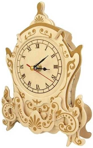 Woodcraft puzzle 3D in legno orologio folletto