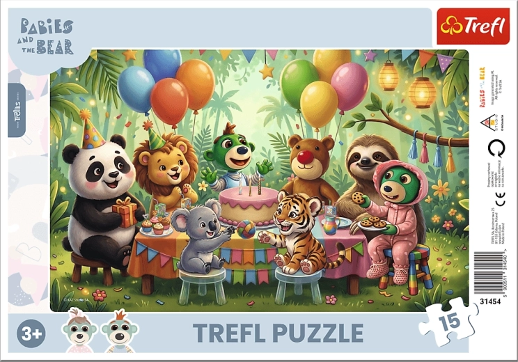 Puzzle Treflíci e l'orsetto: cuccioli adorabili, 15 pezzi