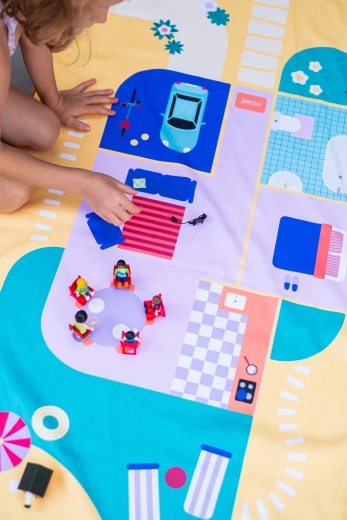 Quut telo mare per bambini 2 in 1 casetta per bambole, misura L 180 × 100 cm