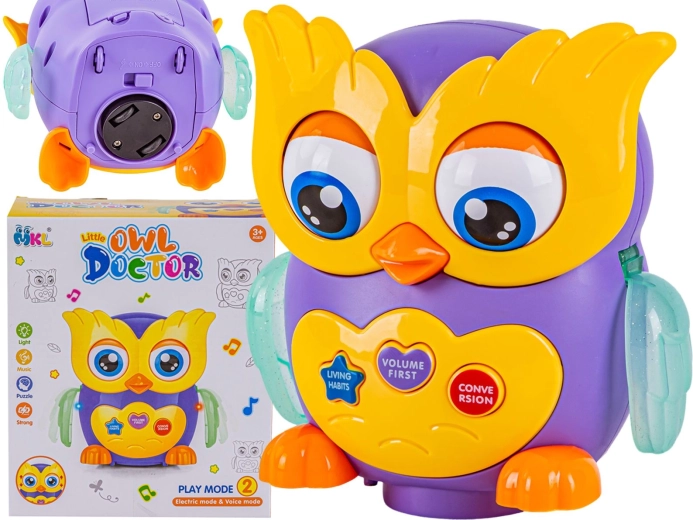 Gufo educativo interattivo – gufetto musicale intelligente viola - 1 pezzo