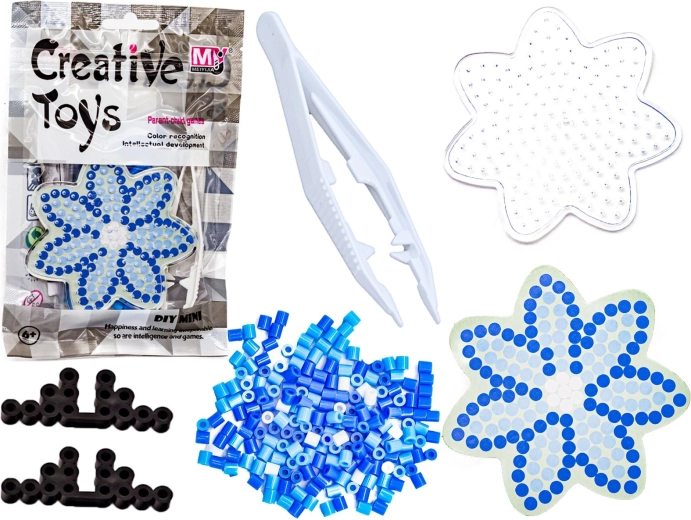 Perline da stirare con stencil fiore blu - 1 pezzo