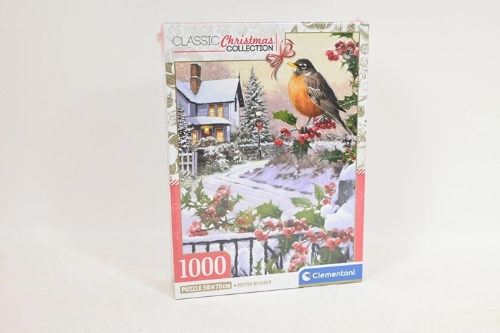 Puzzle Clementoni Christmas Collection pettirosso e agrifoglio 1000 pezzi