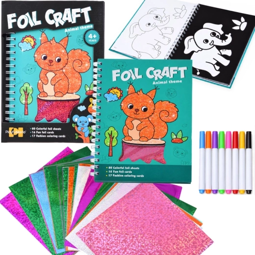 Coloring book creativo olografico 2 in 1 animaletti (Foil Craft)