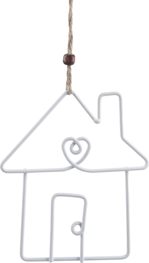 Decorazione sospesa casetta bianca 14 cm
