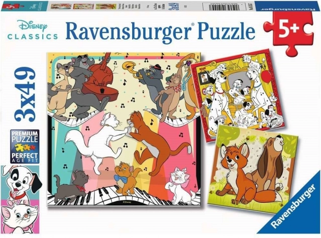 Puzzle Ravensburger Disney Classics: animaletti di buon umore 3×49 pezzi