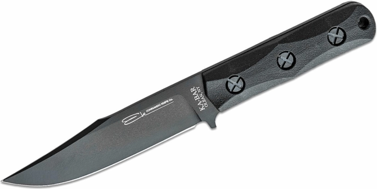 Coltello da combattimento KA-BAR EK50 Commando Short Clip Point, nero, Ultramid, fodero Celcon