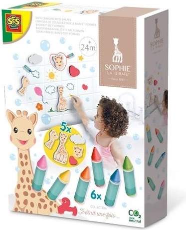 SES Sophie la girafe pastelli a cera da bagno e figurine in schiuma
