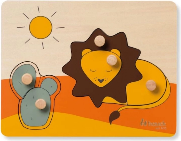 Hauck puzzle in legno con pomelli Lion