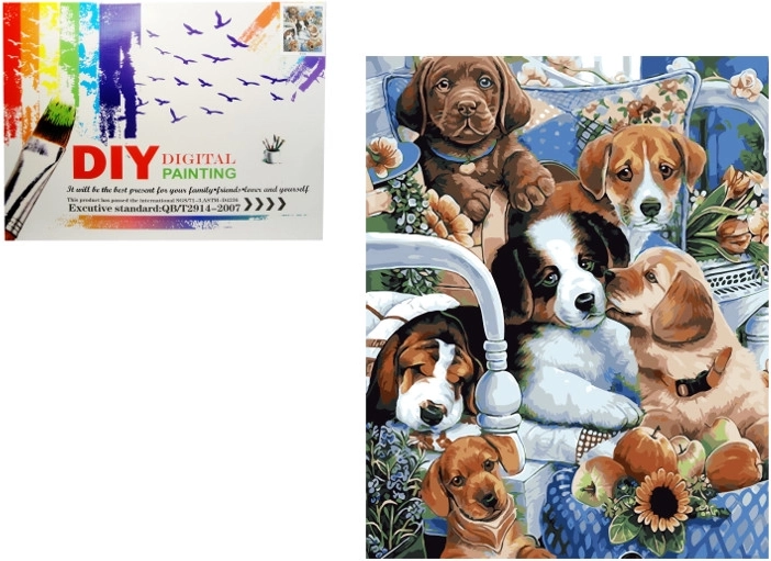 Pittura per numeri – cagnolini