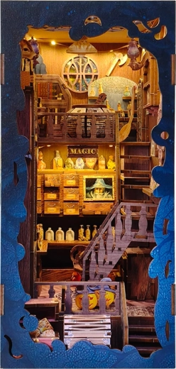 Puzzle 3D ferma-libri – biblioteca magica