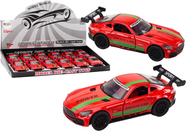 Auto sportiva 1:32 Figurina Spoiler metallico rosso suoni