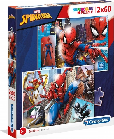 CLEMENTONI Puzzle Spiderman: In azione 2x60 pezzi