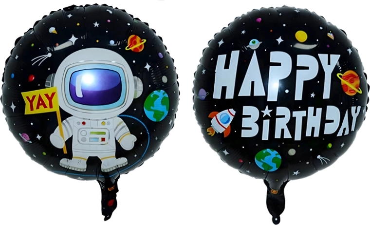 Set di palloncini in foil spazio astronauta e stelle 5 pz