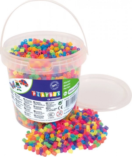PLAYBOX Perline da stirare in secchiello - neon 5000 pezzi