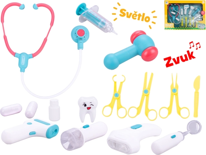 Set da dottore con effetti luminosi e sonori a batteria