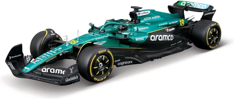 Bburago RACE F1 Aston Martin AMR25 2025 Lance Stroll 1:24 con box decorativo