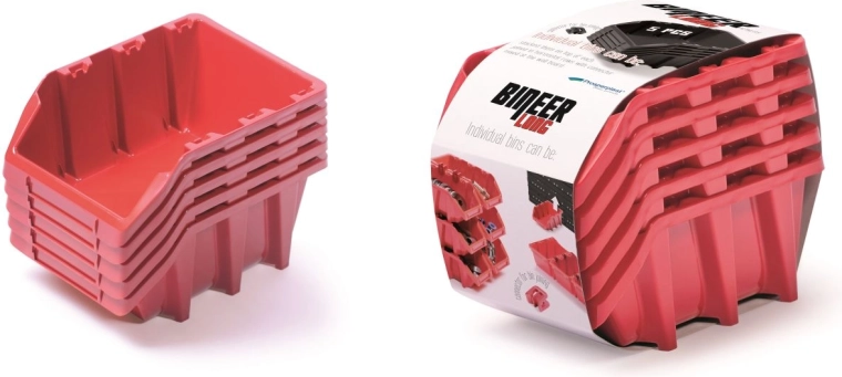 Set di contenitori Bineer Long, 5 pz, rosso