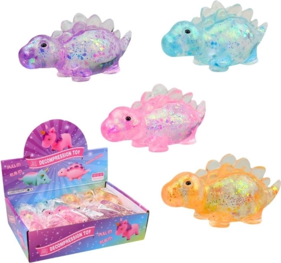 Dinosauro antistress con glitter – giocattolo squishy da schiacciare