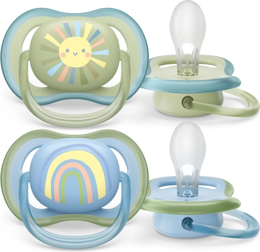 Philips Avent succhietto Ultra Air con immagine arcobaleno, 0–6 mesi, 2 pz