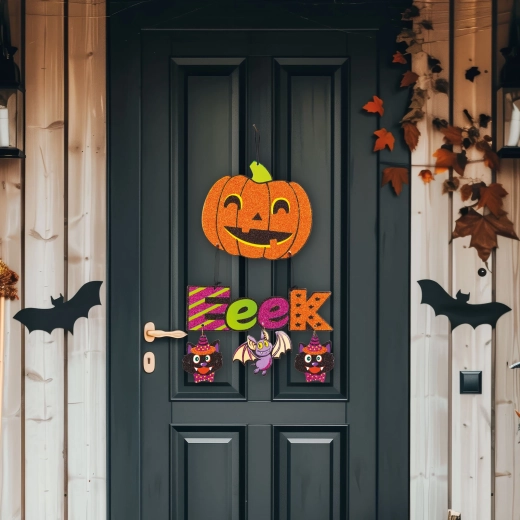 Decorazione di Halloween da appendere a forma di zucca 45 × 23 cm