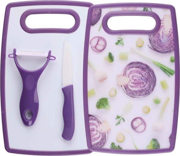 Set da cucina ALPINA – tagliere, pelapatate e coltello da chef