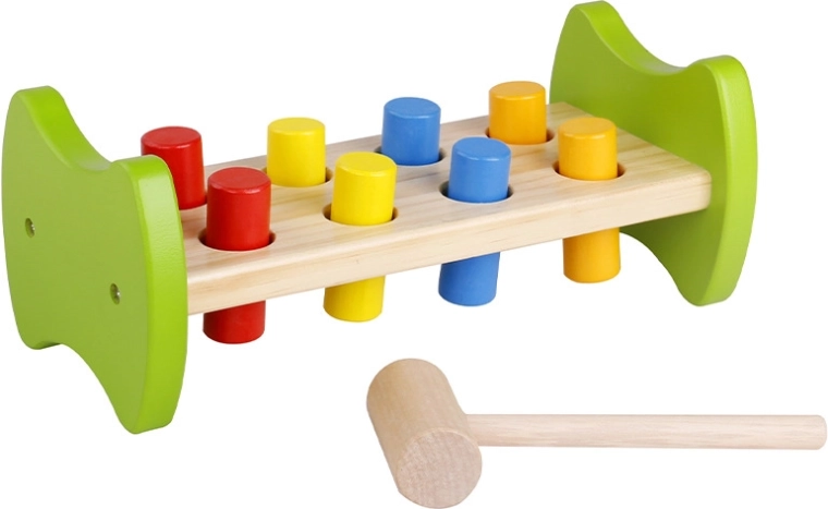 Babu martello di legno con 8 pioli