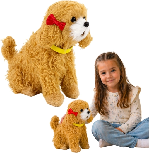 Barboncino di peluche interattivo che abbaia e scodinzola