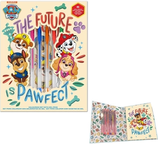 Set di cancelleria con 6 penne gel e quaderno a righe PAW PATROL