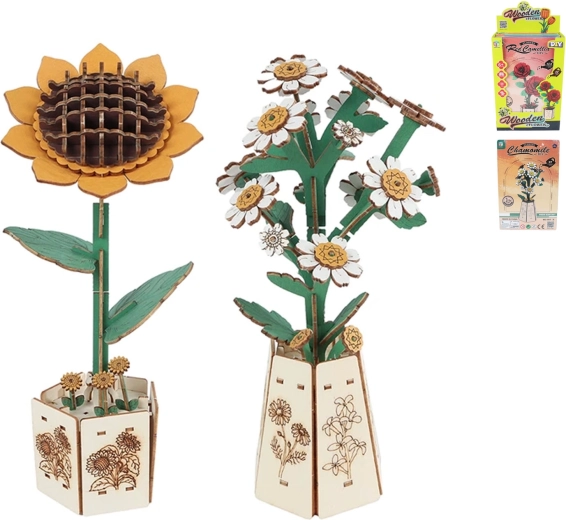 Kit di costruzione in legno Monta la tua pianta – fiore 20,5 cm