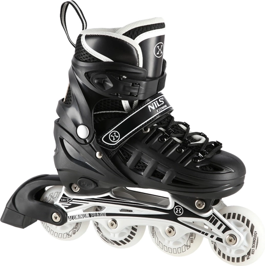 Pattini per bambini 4 in 1 NILS Extreme NH10905 – pattini in-line, da ghiaccio e quad regolabili con ruote LED – S (31-34)