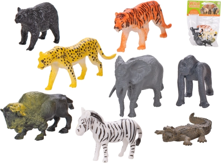 Set di animaletti safari 8 pz (3–6 cm) in sacchetto