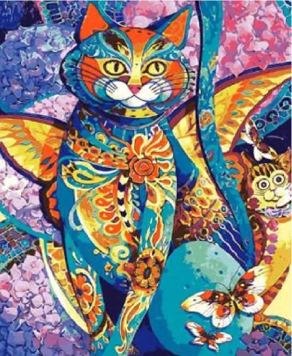 Norimpex pittura con diamanti Gatto con ali 30 × 40 cm