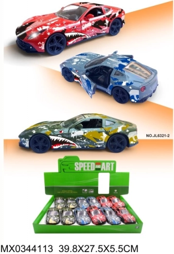 Auto sportiva in metallo Animals con porte apribili e meccanismo a retrocarica