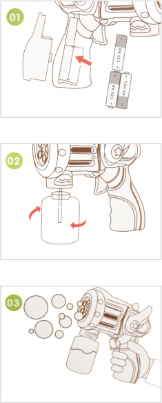 pistola sparabolle con serbatoio