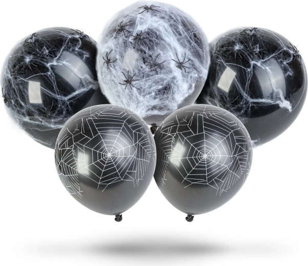 Set di palloncini di Halloween con ragnatela e ragni
