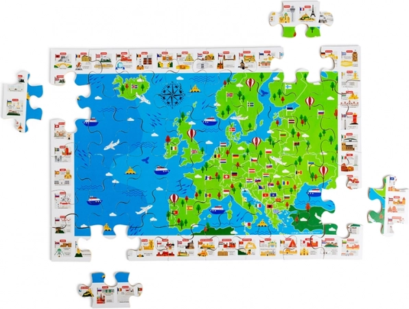 Bigjigs Toys puzzle da pavimento in legno mappa dell'Europa – 48 pezzi
