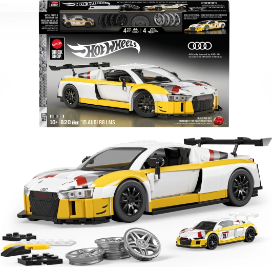 hot wheels brick shop ’15 audi r8 lms set di costruzione 820 pezzi