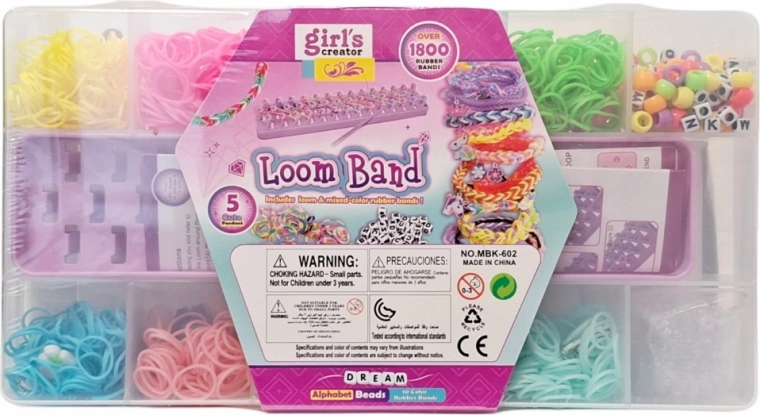Kit creativo per intrecciare gioielli con elastici Loom Bands con valigetta