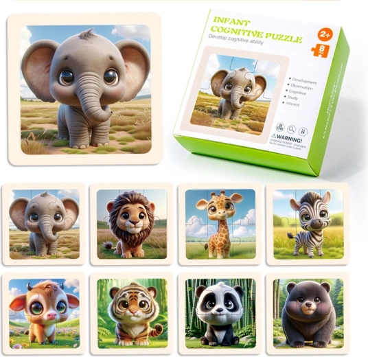 Puzzle in legno Safari, 8 pezzi