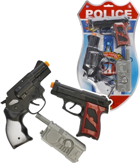 set della polizia con 2 pistole e ricetrasmittente