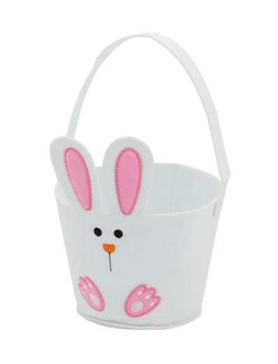 Cestino pasquale in feltro a forma di coniglietto, marrone 17 × 23 cm