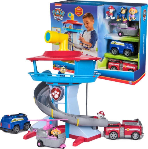 Paw Patrol torre di osservazione con luci, suoni, veicoli e personaggi