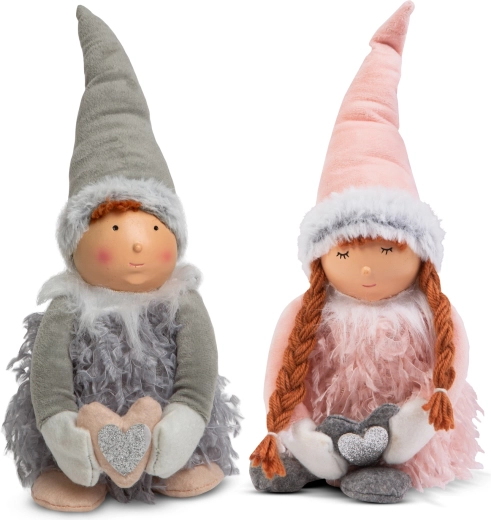 Bambola natalizia in tessuto, bambino o bambina, 38 cm - 1 pezzo