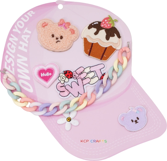 Set decorativo per cappellino con visiera dolci e orsetti con catena colorata - 1 pezzo